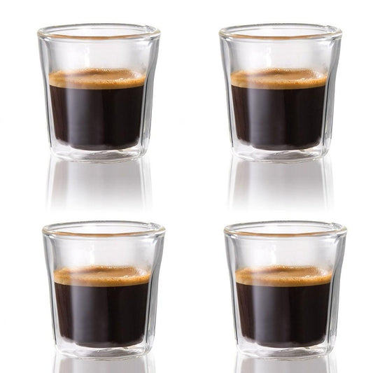 three scoops of ice cream in Baccarat barista cafe double wall espresso glass set of 4 - Baccarat