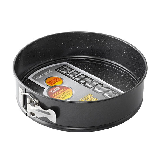 Round springform cake pan with non-stick surface in black - Baccarat granite carbon steel 24cm -