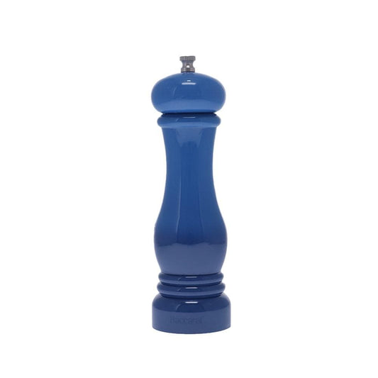 Blue Dutch oven and pepper mill on speckled counter - Baccarat Le Connoisseur