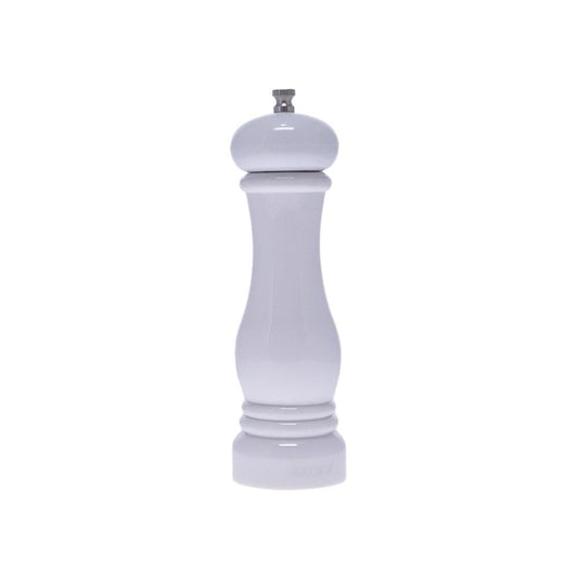 A flat lay of a sleek salt and pepper grinder in white and elegant design - Baccarat Le Connoisseur