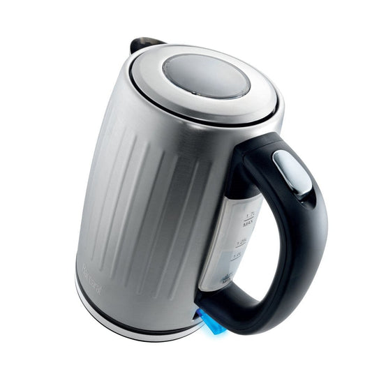 sleek kettle design with a silver finish and black handle - Baccarat the boiling point kettle silver