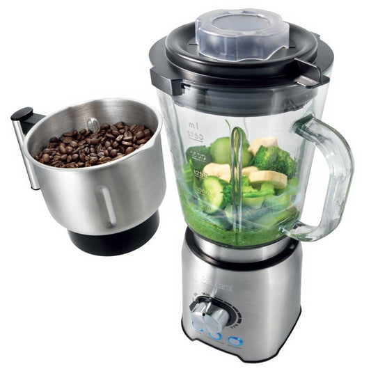 A vibrant countertop filled with fresh vegetables, produce and a powerful blender grinder - Baccarat