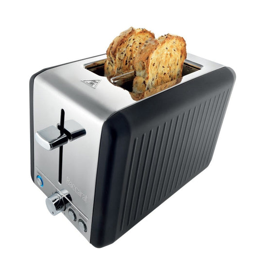 sleek black toaster surrounded by fresh bread and vibrant green avocados - Baccarat the toasty slice