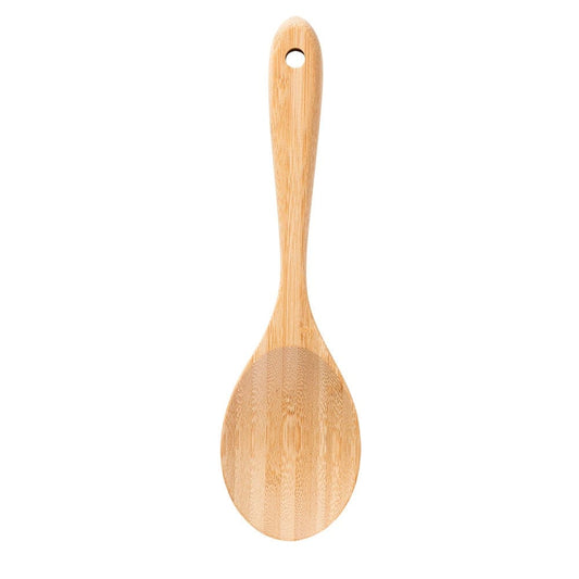 a sleek bamboo salad spoon with a smooth finish in natural wood tones - Baccarat