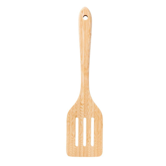 Bamboo slotted spatula natural finish designed for cooking and serving - Baccarat