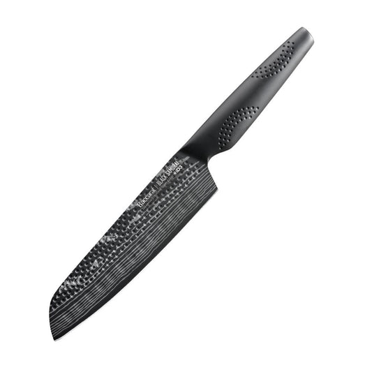 A sharp 11cm utility knife with a textured handle for precision cutting - Baccarat id3 black Samurai